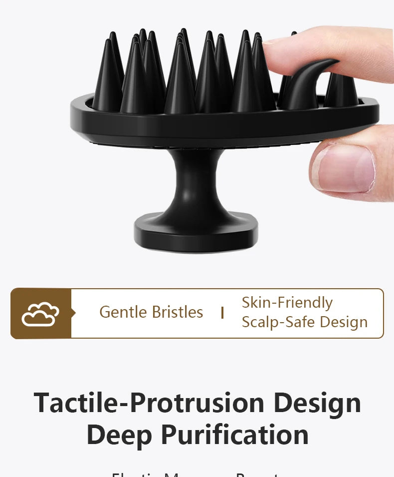 Cepillo de Silicona para Exfoliar y Limpiar la Cabeza, Diseño Ergonómico para un Masaje Suave del Cuero Cabelludo, Herramientas de Baño