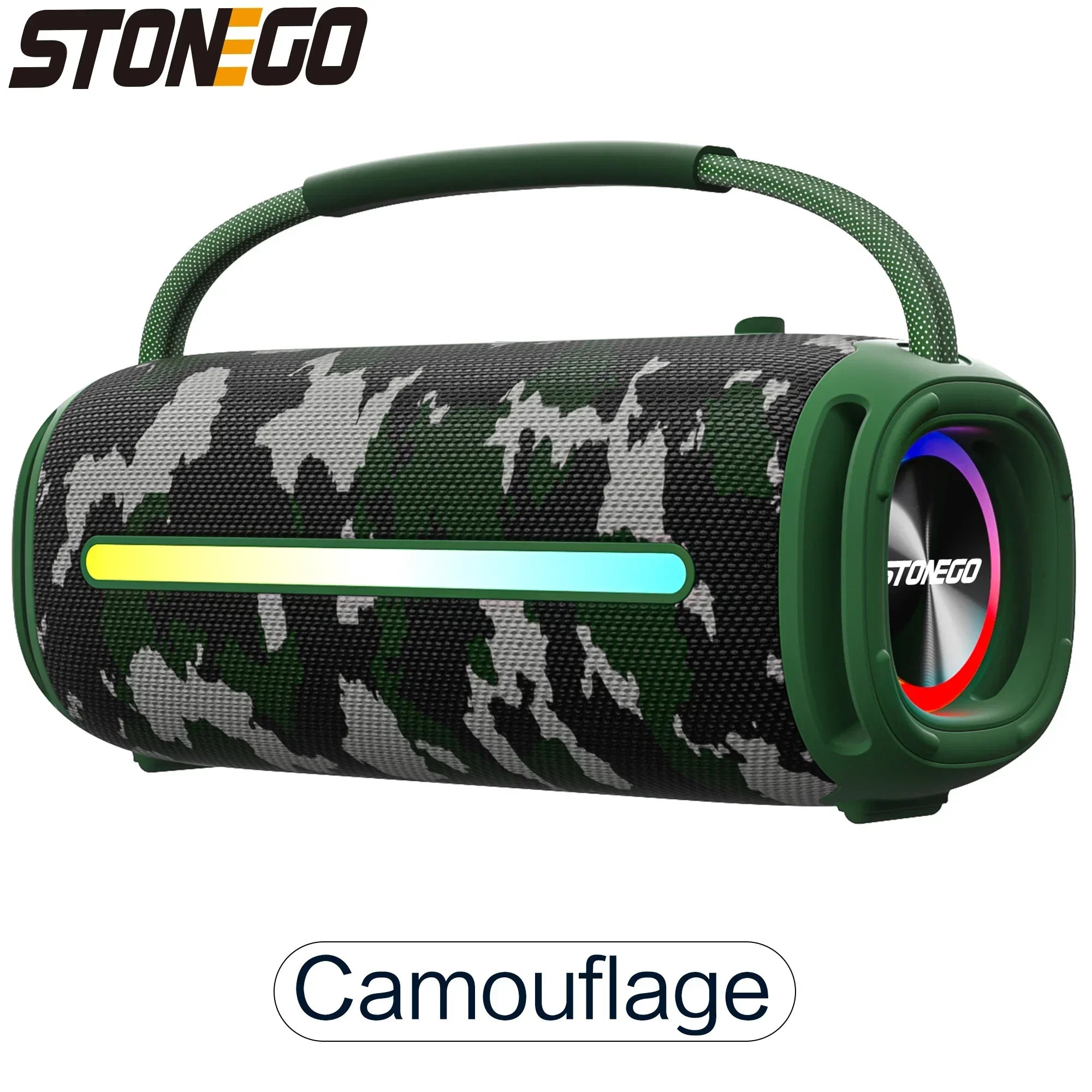 Altavoz inalámbrico portátil Bluetooth 5,3, linterna RGB IPX6, resistente al agua, potente Subwoofer, Audio de alta calidad para exteriores