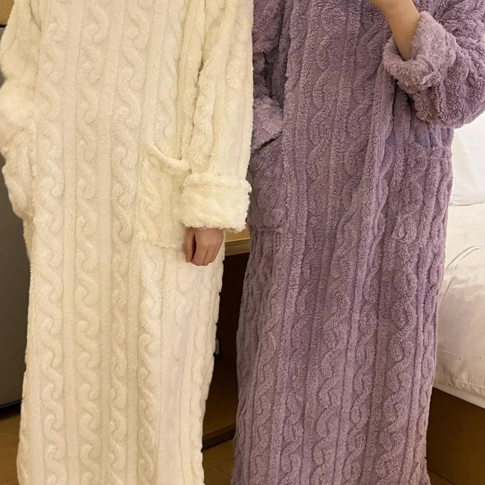 Camisón de terciopelo Coral para mujer, pijamas para mujer, ropa de dormir larga de otoño e invierno, conjuntos de batas cálidas, ropa para el hogar, albornoz, camisón