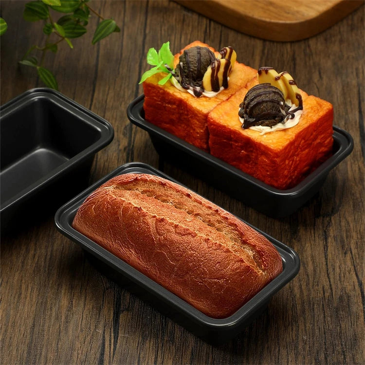 LMETJMA, sartén antiadherente para hornear pan, sartén para pan tostado de acero al carbono, utensilios de cocina rectangulares para hornear para Brownies, pan de carne JT233