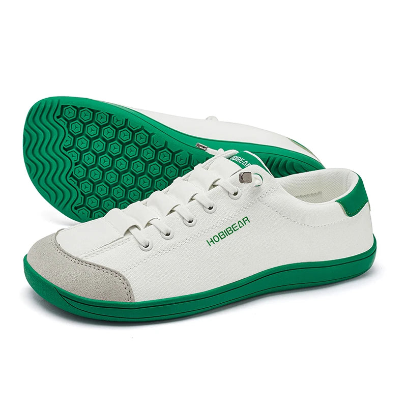 HOBIBEAR Zapatos descalzos para hombre y mujer |   Gota cero |   Zapatillas de deporte de lona informales con punta ancha, zapatos para caminar minimalistas