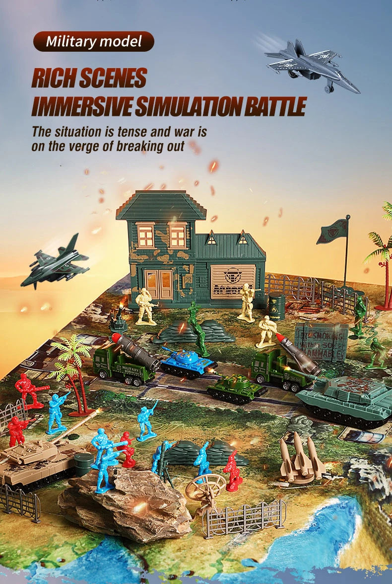 Set de Juguetes Militares con Soldados y Tanques para Niños