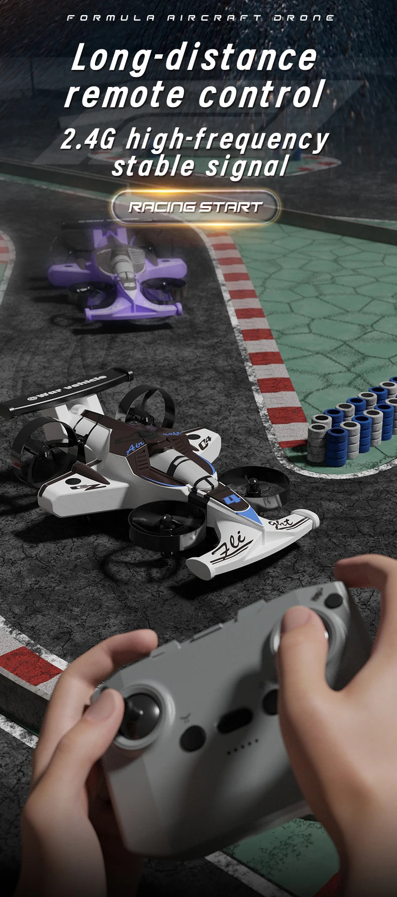 Dron Quadcopter 2 en 1 Tierra y Aire con Control Remoto