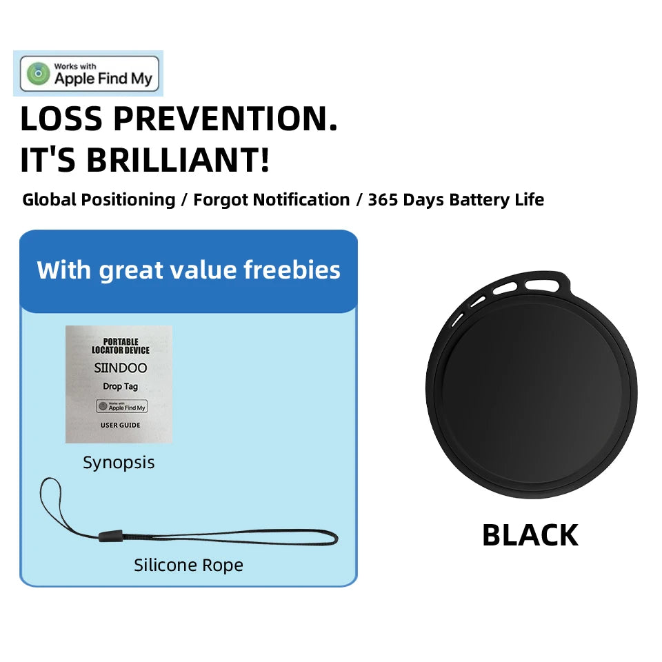 Localizador Antipérdida Compatible con Apple AirTag, Localizador GPS para Autos, Mascotas, Perros, Niños y Ancianos para Prevenir Pérdidas