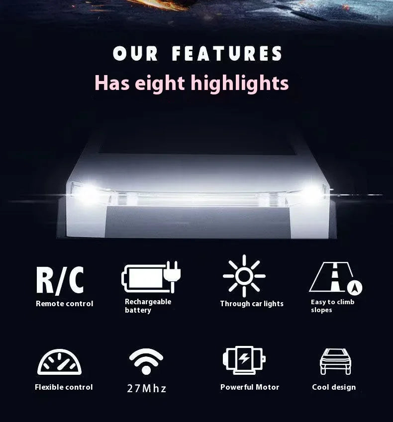 Camión RC Escala 1:24 con Luces LED 4WD Control Remoto 27MHz