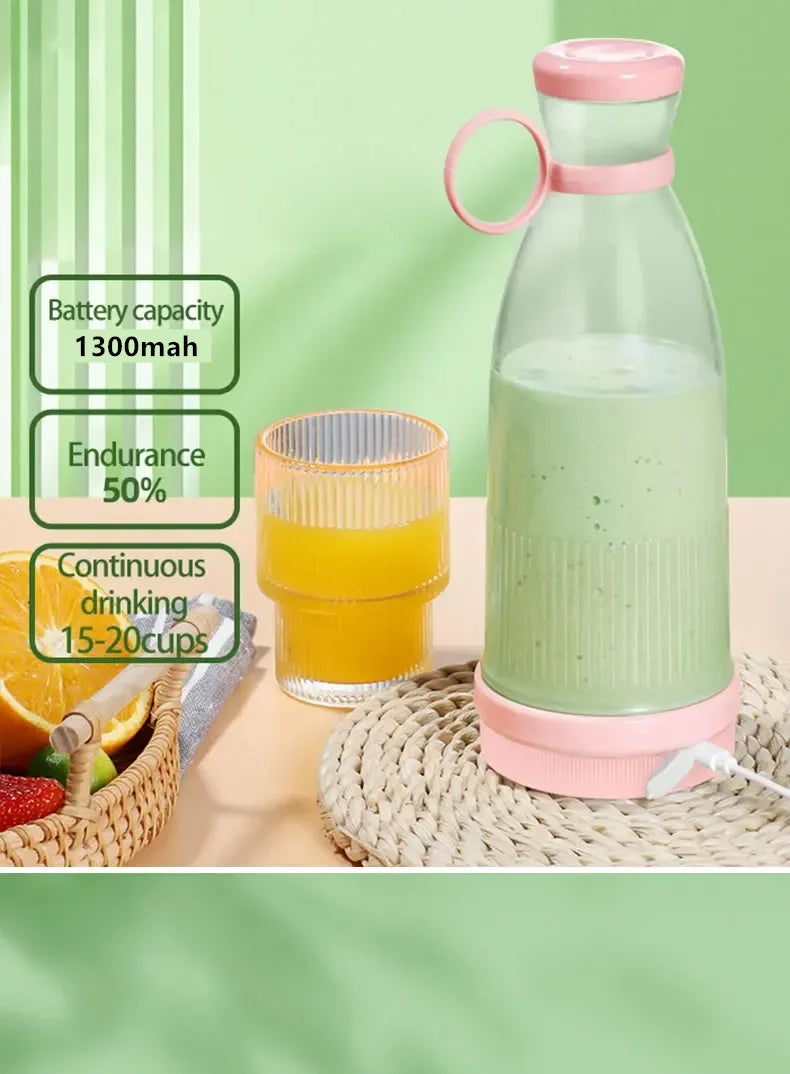 Taza exprimidora eléctrica, licuadora de 6 hojas, máquina para batidos, herramienta portátil USB para mezclar leche y fruta, Mini licuadora de jugo fresco