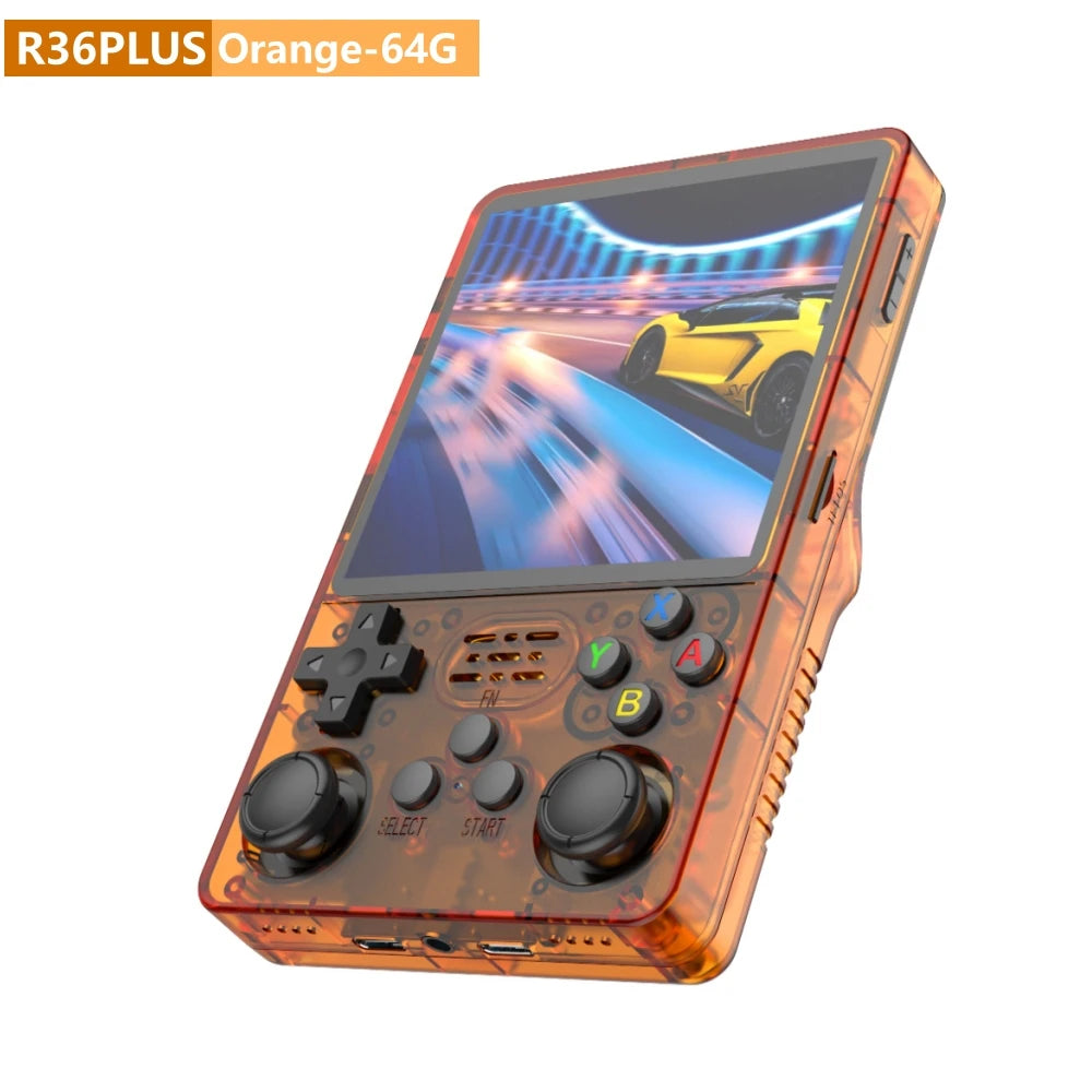 Consola de Juegos Retro R36S Plus, Pantalla IPS 4.0 Pulgadas, 64G o 128G