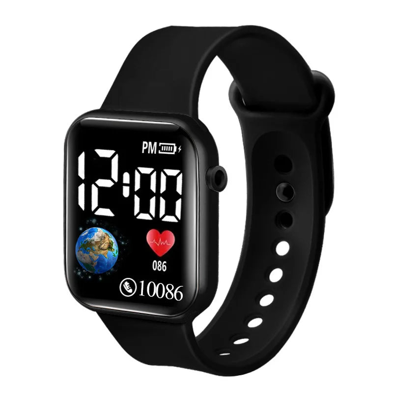 Relojes YIKAZE para niños, reloj Digital LED para niños, correa de silicona, reloj de pulsera electrónico de dibujos animados, reloj deportivo para niños y niñas, regalos