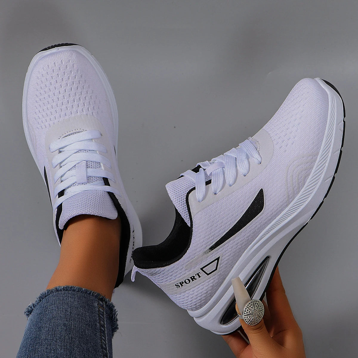 Nuevos zapatos deportivos de primavera para mujer, zapatos deportivos informales a la moda, transpirables, ligeros, antideslizantes, resistentes al desgaste, zapatos planos