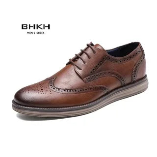 BHKH zapatillas de deporte masculinas Otoño/Invierno traf zapatos casuales de cuero para hombres trabajo de negocios Oficina zapatos de vestir con cordones para hombres talla 47