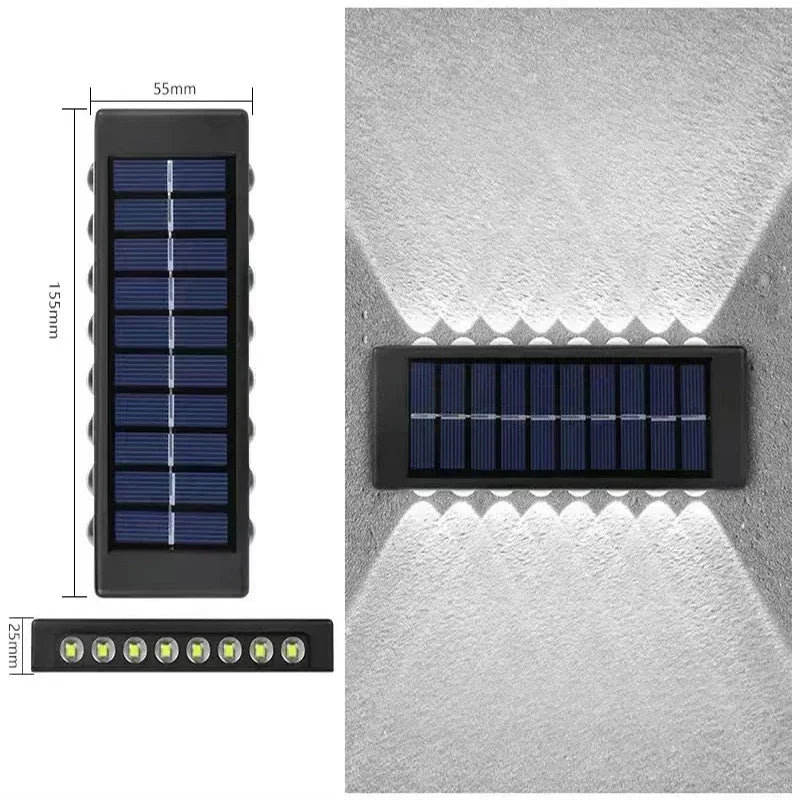 Lámpara Solar de Pared Exterior Calida/Blanca Jardín