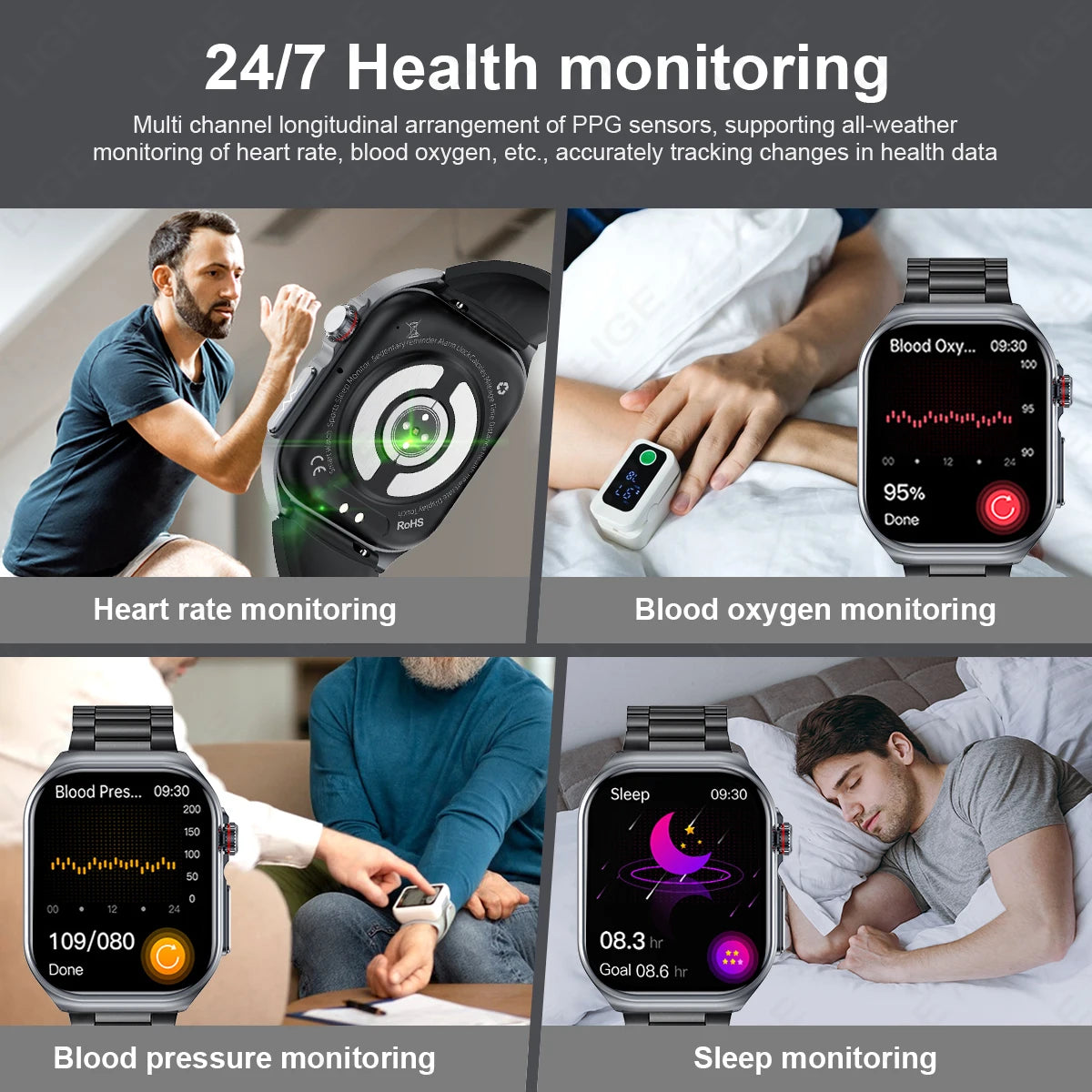 LIGE ET585 Reloj Inteligente AMOLED ECG