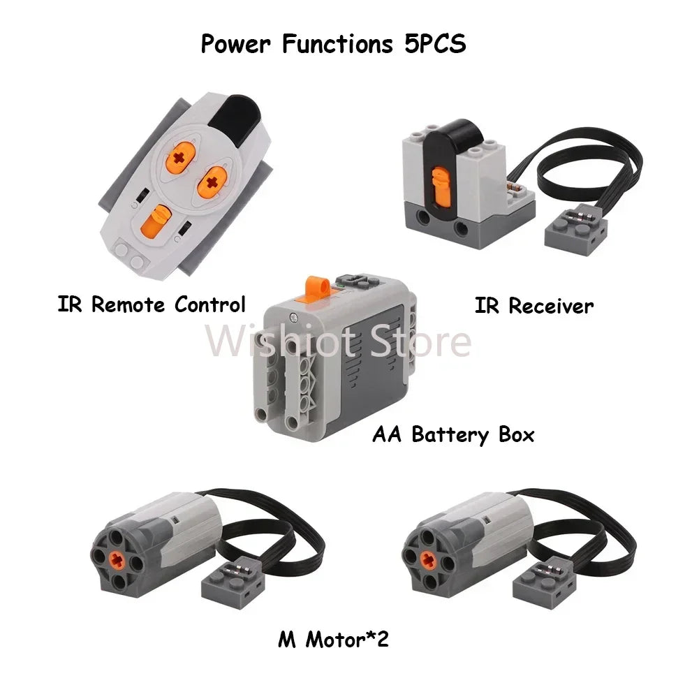 Funciones de energía técnica MOC compatibles con Legoeds, Motor M 8883, Control remoto modificado, grupo de energía, tren, caja de batería de litio 9686