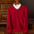 2025 suéter 100% de lana merina de Cachemira con cuello en V para hombre, jersey inteligente informal básico de manga larga, prendas de punto, Tops para Otoño e Invierno