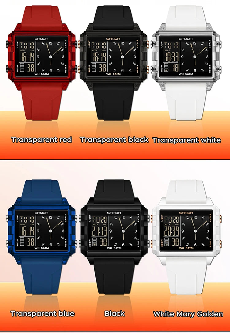 Reloj Digital SANDA Deportivo para Hombre Multifunción Luminoso
