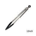 LMETJMA Pinzas de cocina premium Pinzas de cocina de silicona 9 12 pulgadas Sin BPA Antiadherente Barbacoa Cocinar Grilling Bloqueo Pinzas para alimentos KC0253
