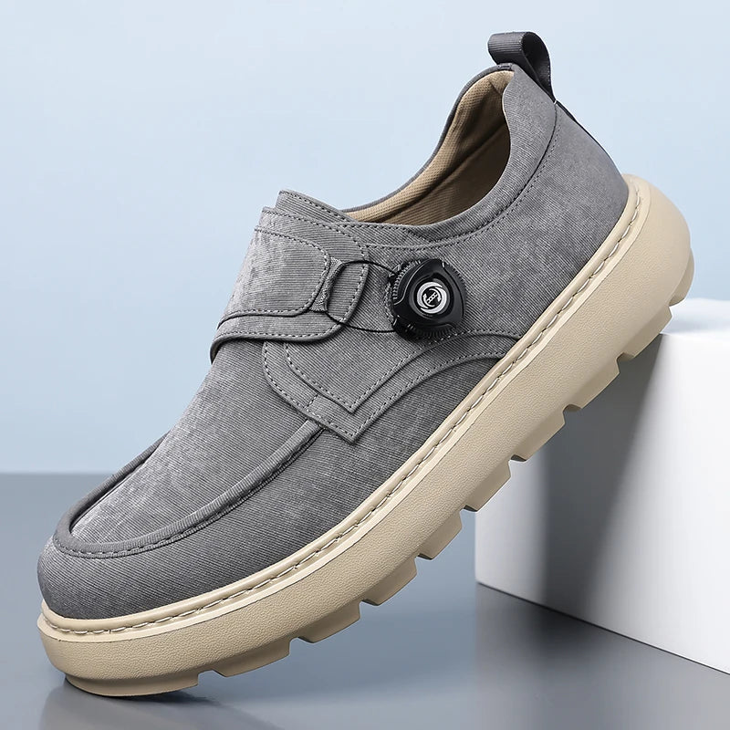 Mocasines para hombre con hebilla giratoria manos libres, transpirables y suela antideslizante