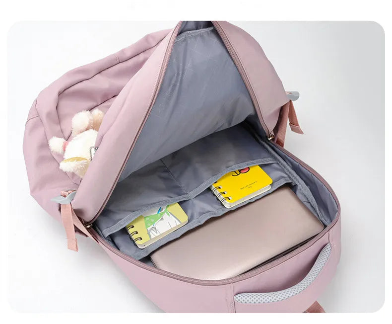 Mochila Escolar Rosa para Niñas y Adolescentes