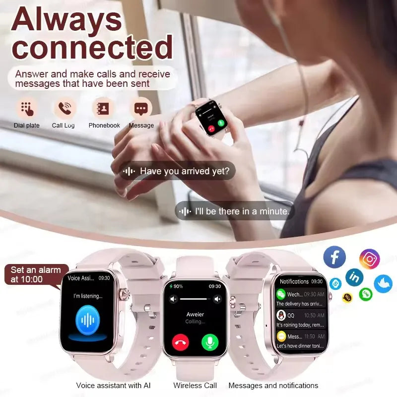 2025 nuevo reloj inteligente con monitoreo ECG + PPG para mujeres, presión arterial, lípidos en sangre, ácido úrico, rastreador de salud Menstrual para mujeres, relojes inteligentes