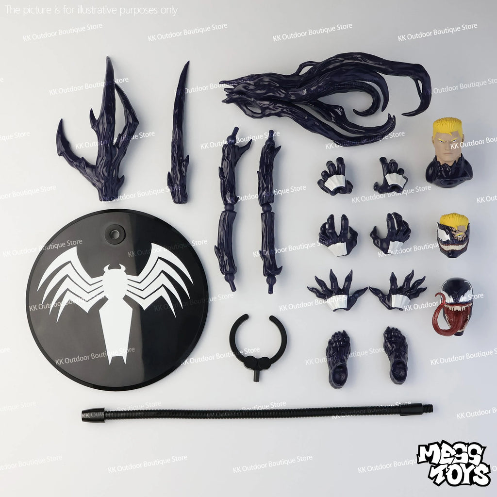 NUEVO Mess Toys Venom Lethal Neighbor Spider-Man Symbiotic Black Suit Messtoys Spiderman Figura de Acción Anime Modelo Muñeco Regalos Juguetes
