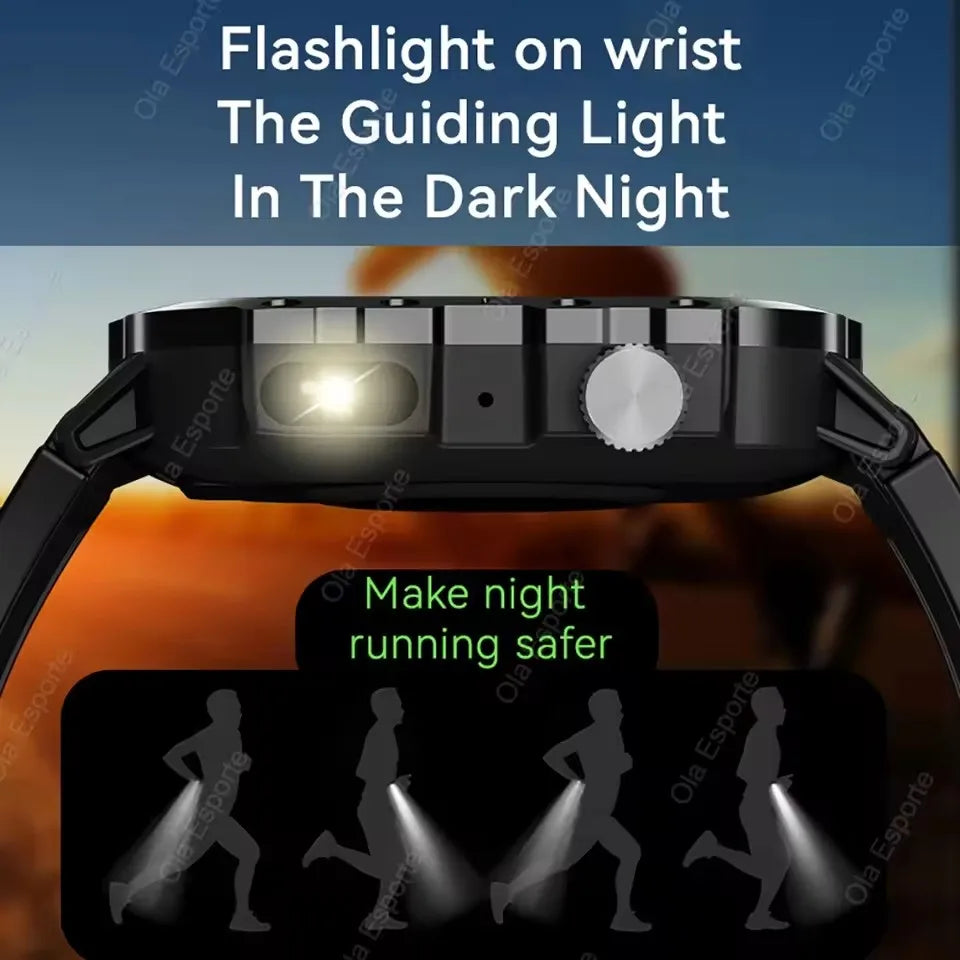 Nuevo reloj inteligente 2025 para hombre, relojes militares para exteriores con seguimiento GPS, llamadas telefónicas, reloj inteligente deportivo resistente al agua con ritmo cardíaco