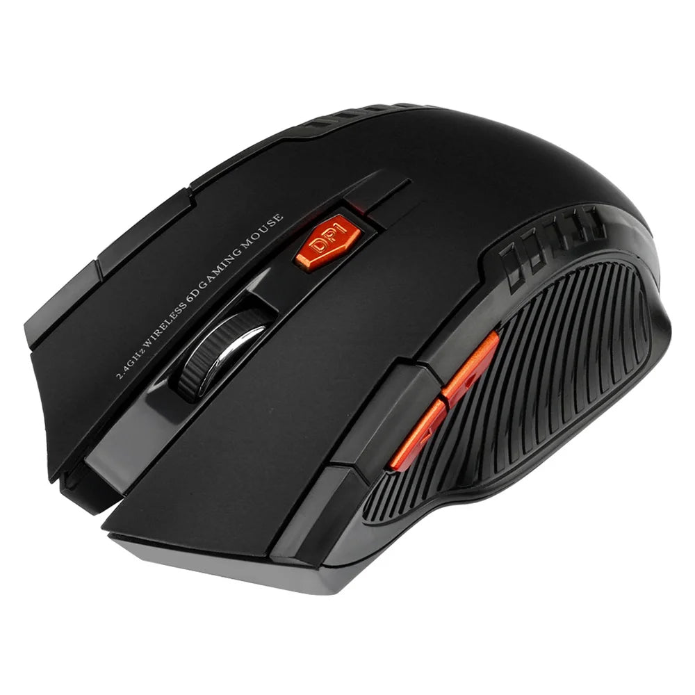 Ratón inalámbrico de 2,4G, receptor USB, 6 botones, ratones inalámbricos ópticos profesionales, ratones USB de desplazamiento derecho para ordenador portátil y PC