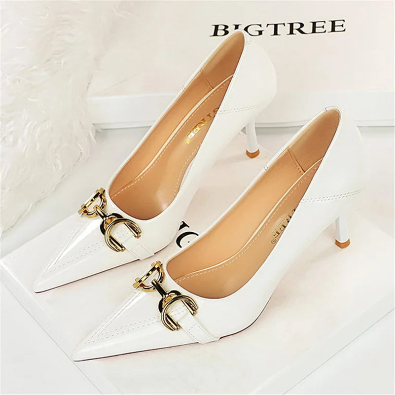 Zapatos de Tacón Alto Stiletto con Hebilla para Mujer