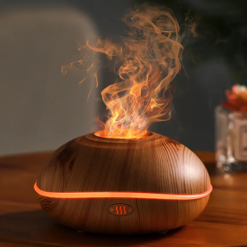 La llama del humidificador aromático puede agregar aceite esencial, pequeña máquina AromaRelax, humidificador de aire equipado con función de iluminación colorida