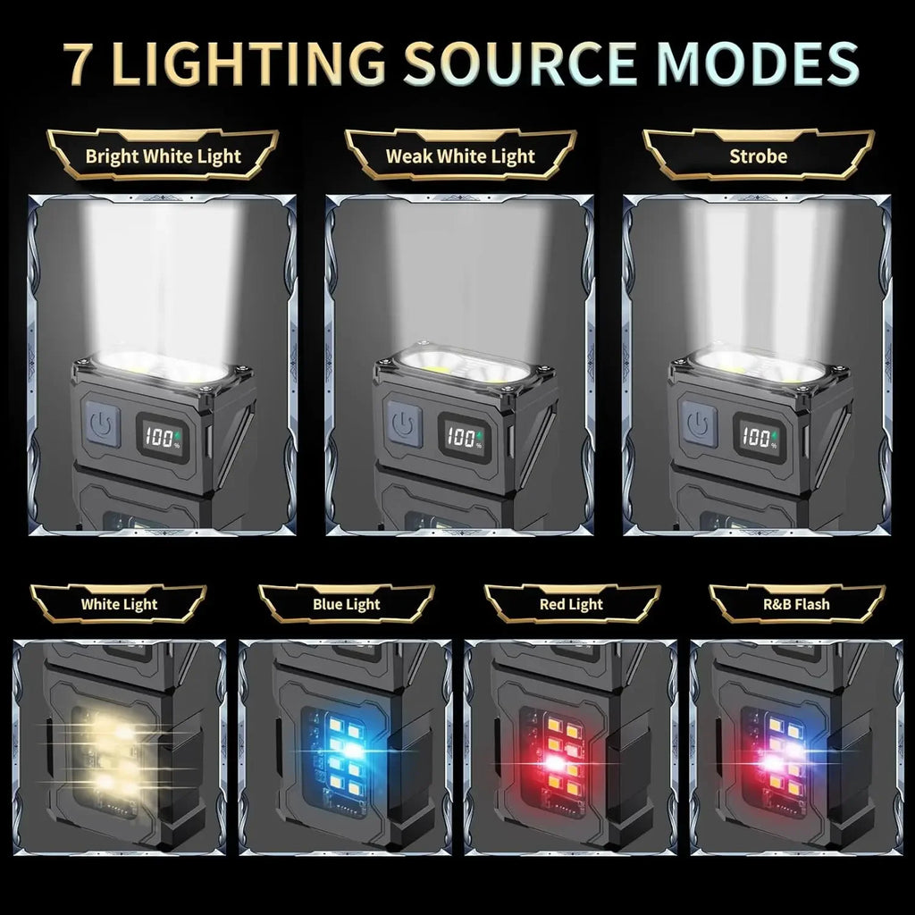 Mini Linterna LED COB Recargable USB con Imán Camping Emergencia