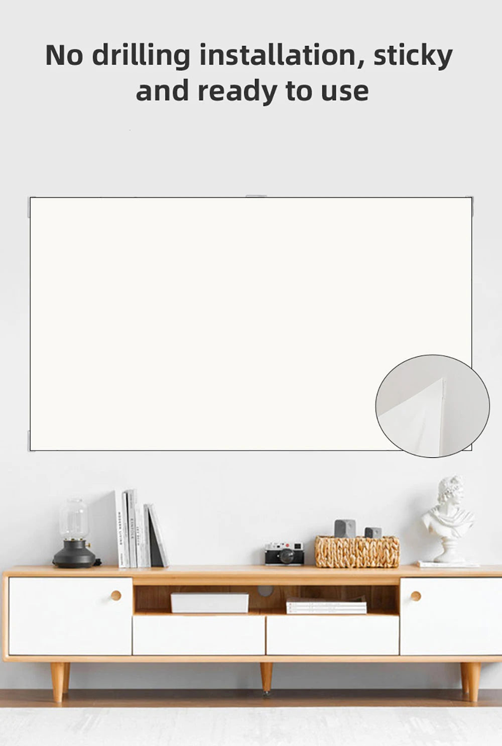 Pantalla de proyección anti-luz 16:9, tela HD reflectante de 60 a 133 pulgadas