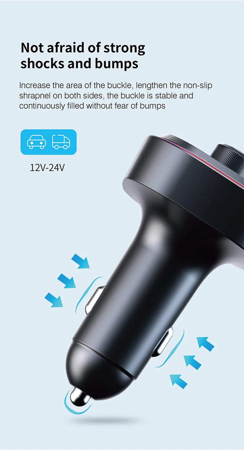 Transmisor FM Bluetooth DYBO para Auto, Cargador USB Dual, Manos Libres