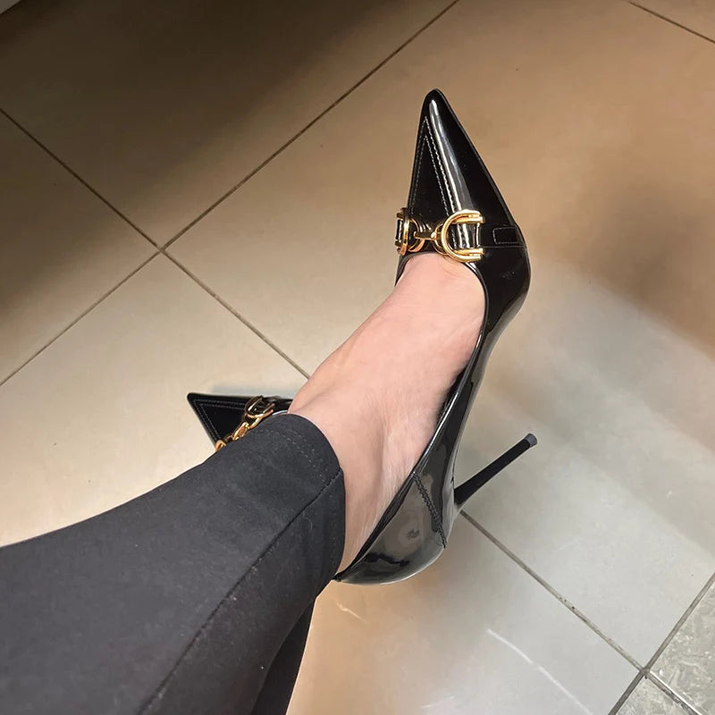 Zapatos de Tacón Alto Stiletto con Hebilla para Mujer