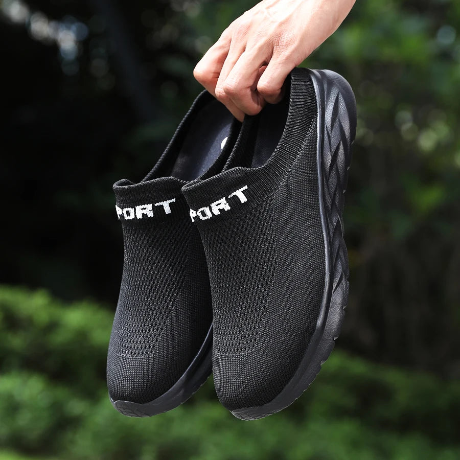Zapatillas ligeras para hombre, zapatillas transpirables para hombre, zapatos casuales de moda, zapatos planos antideslizantes para hombre, zapatos planos sin cordones para exteriores de talla grande