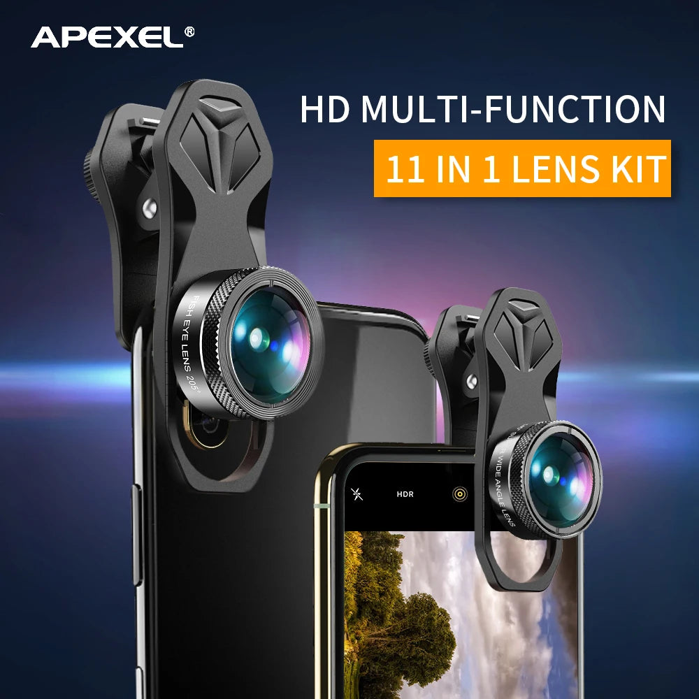 Kit de Lentes para Cámara de Teléfono APEXEL 11 en 1