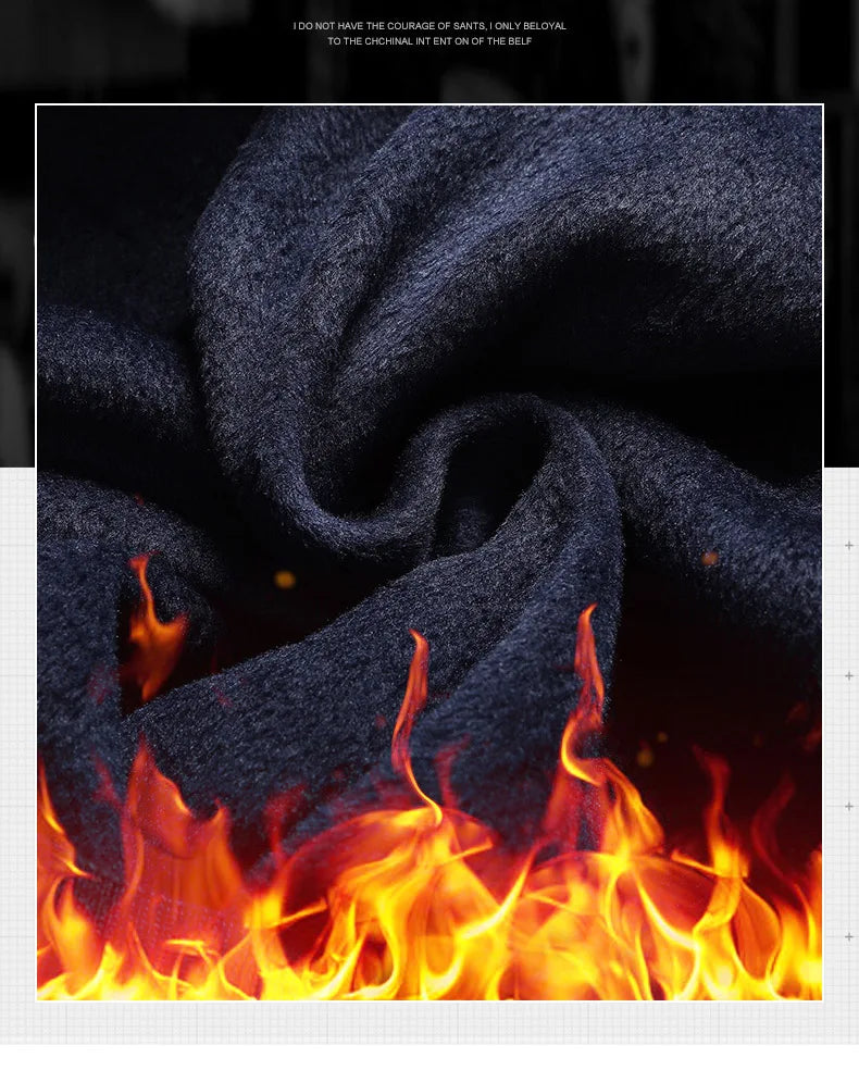 Suéter de felpa para hombre, jersey falso de dos piezas para otoño e invierno, Polo con cuello de lana, Top grueso y cálido, jerséis informales