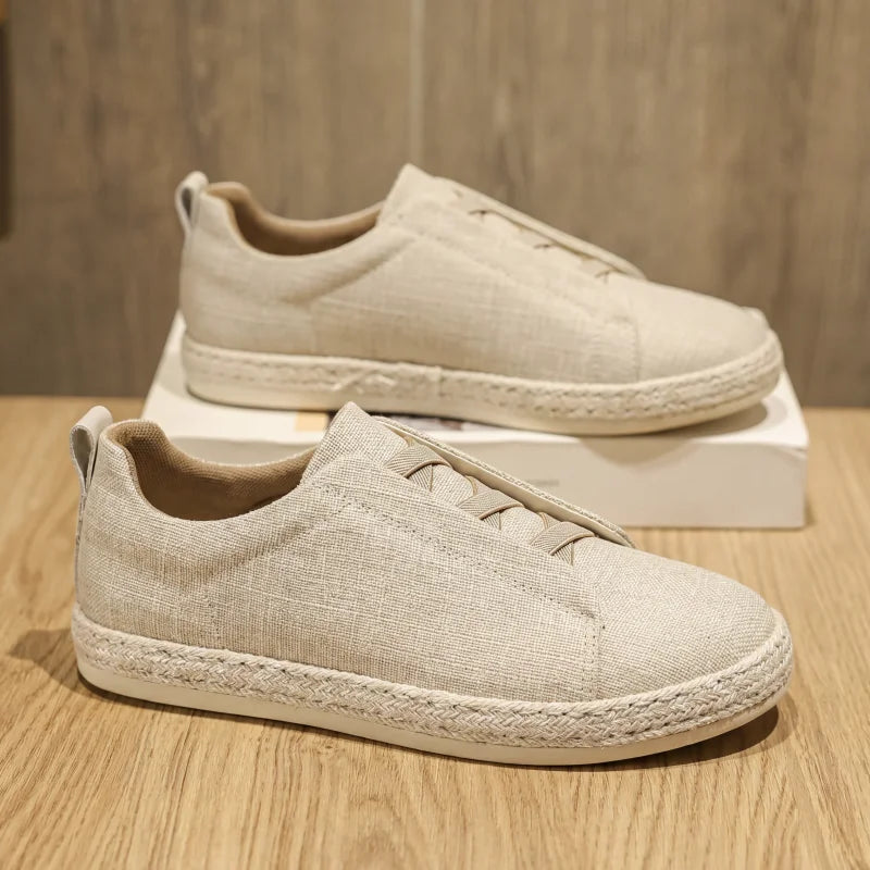 Zapatos de lona para hombre slip-on, ligeros y transpirables