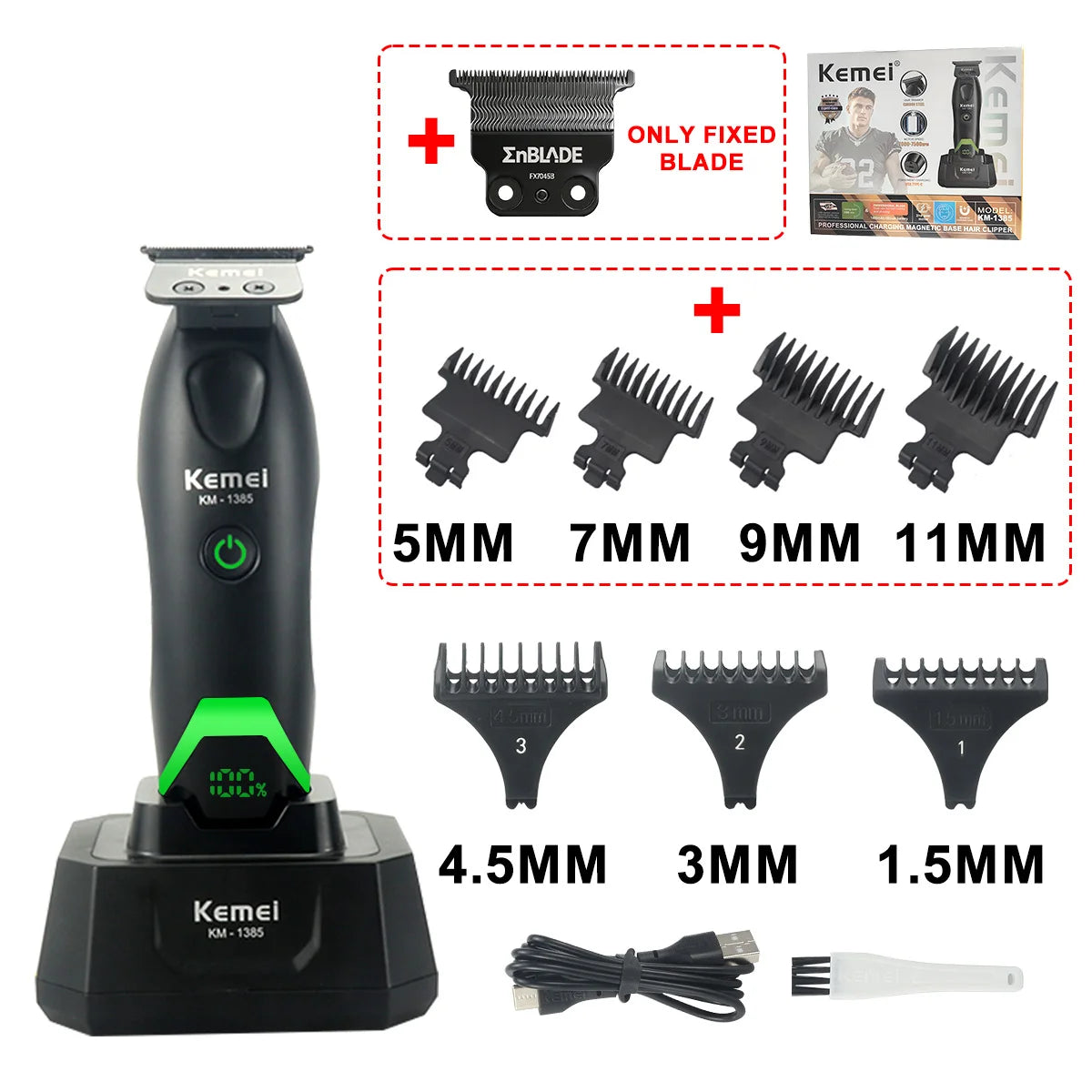 Cortadora de Pelo Profesional para Hombre, Cuchilla DLC, Motor DCM 7500 RPM