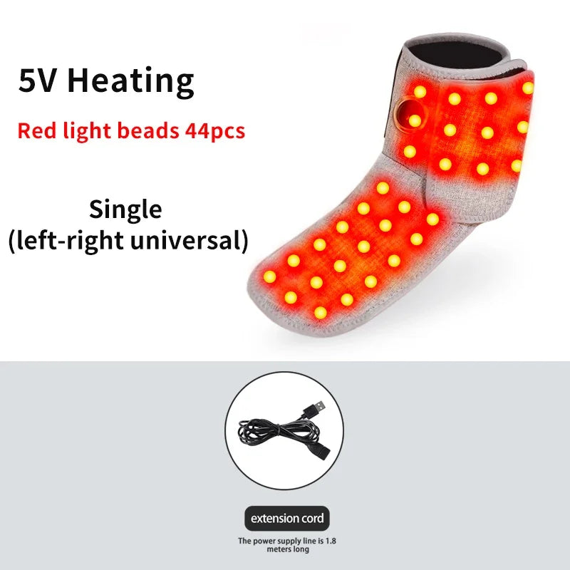 Manguito Térmico Rojo para Tobillo y Espalda con Función de Masaje Vibratorio que Alivia el Dolor y la Fatiga en las Articulaciones del Pie