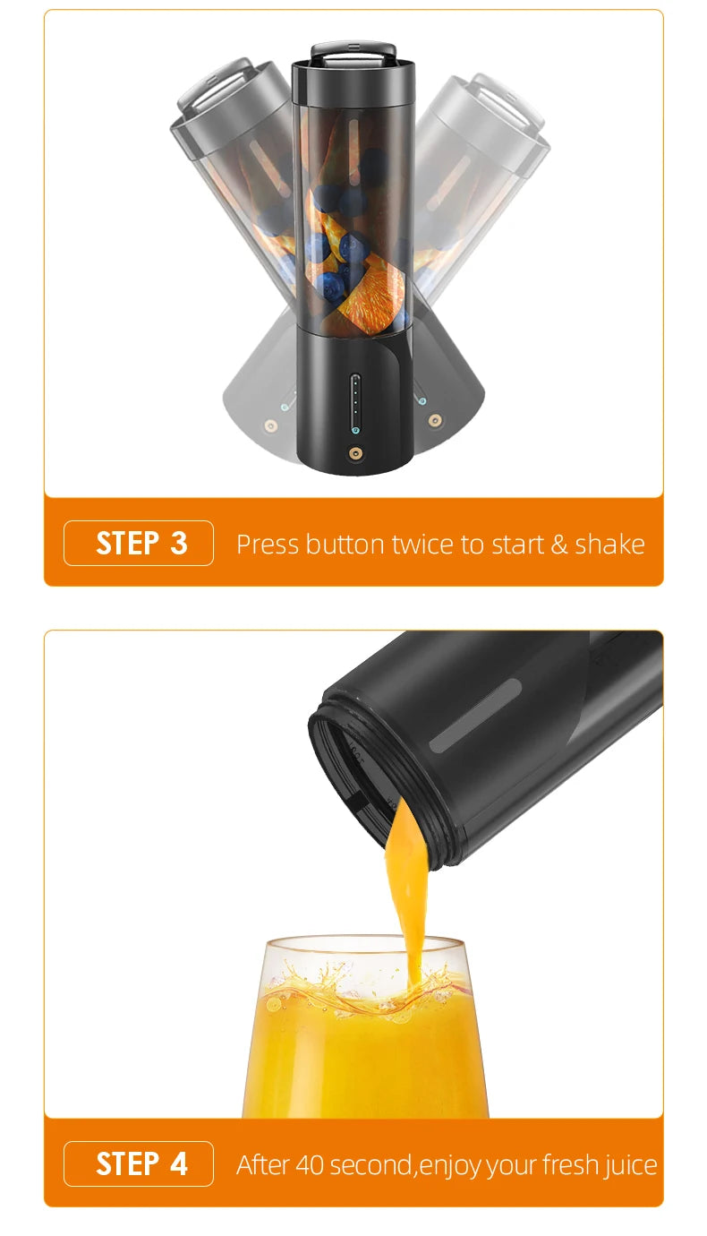 Licuadora Portátil USB 6 Cuchillas 450ml Recargable