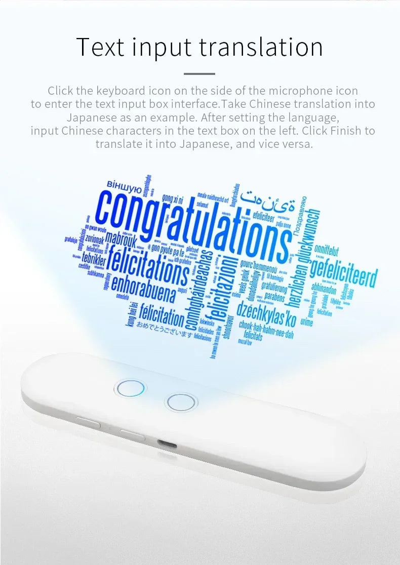 Mini T4 AI Translator Smart Pen Inalámbrico, 40 Idiomas, Compatible con Bluetooth, Portátil, Traducción de Voz Instantánea Bidireccional en Tiempo Real