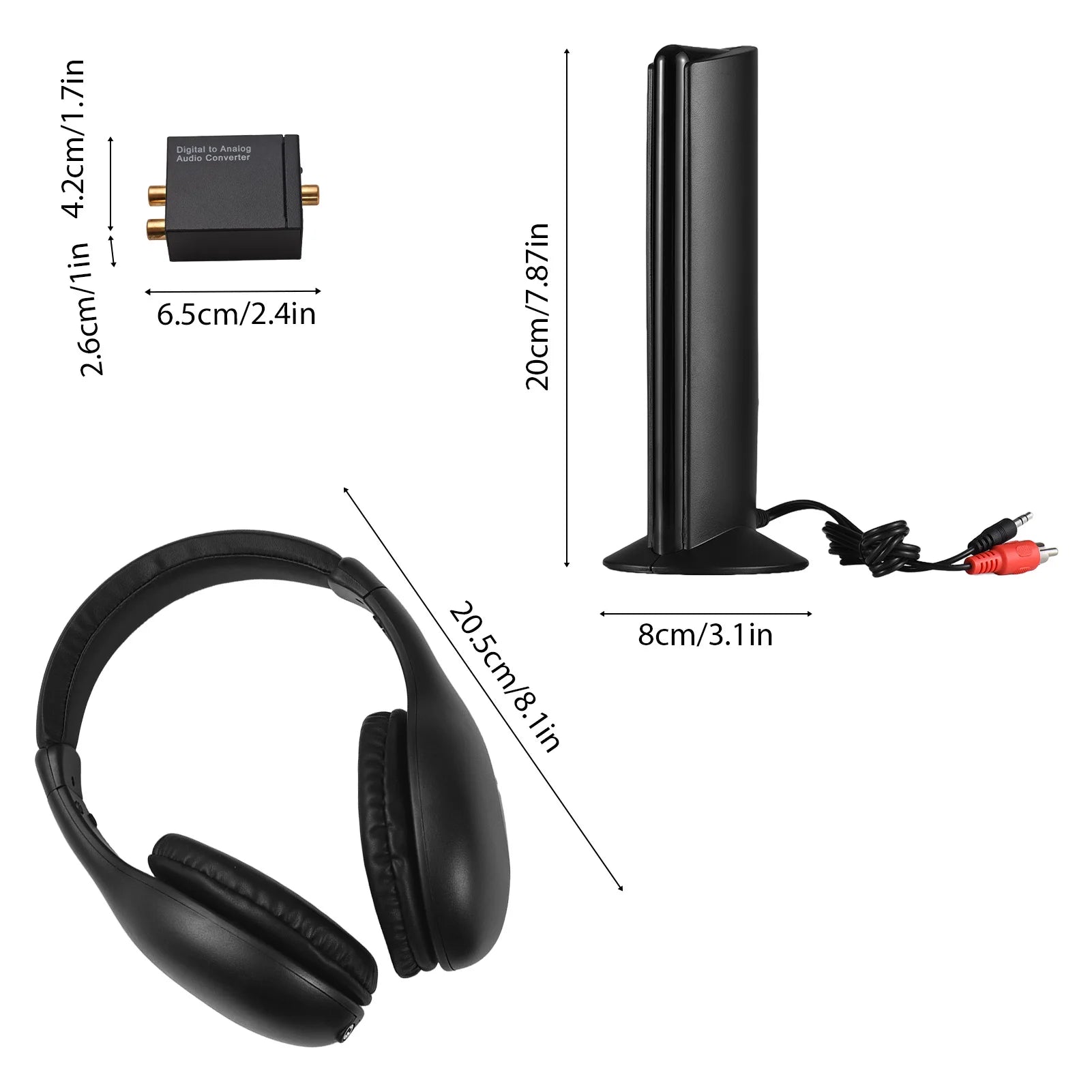 Auriculares TV Inalámbricos Transmisor 5 en 1