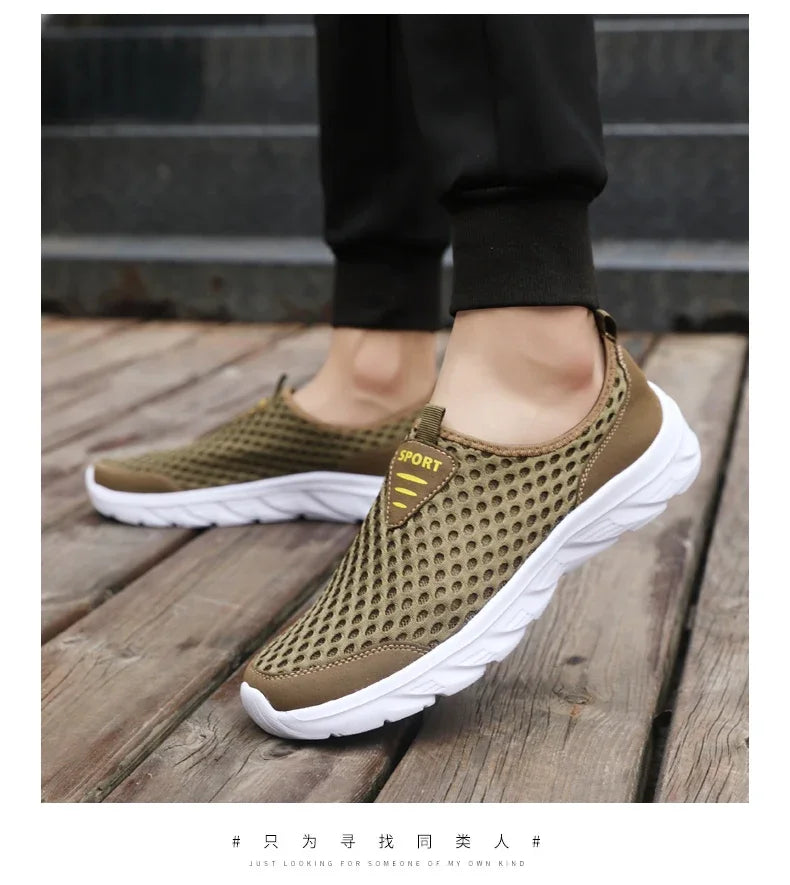 YRZL, zapatos informales ligeros para hombre, zapatillas informales transpirables sin cordones para hombre, zapatos planos antideslizantes para caminar al aire libre, talla 39-46
