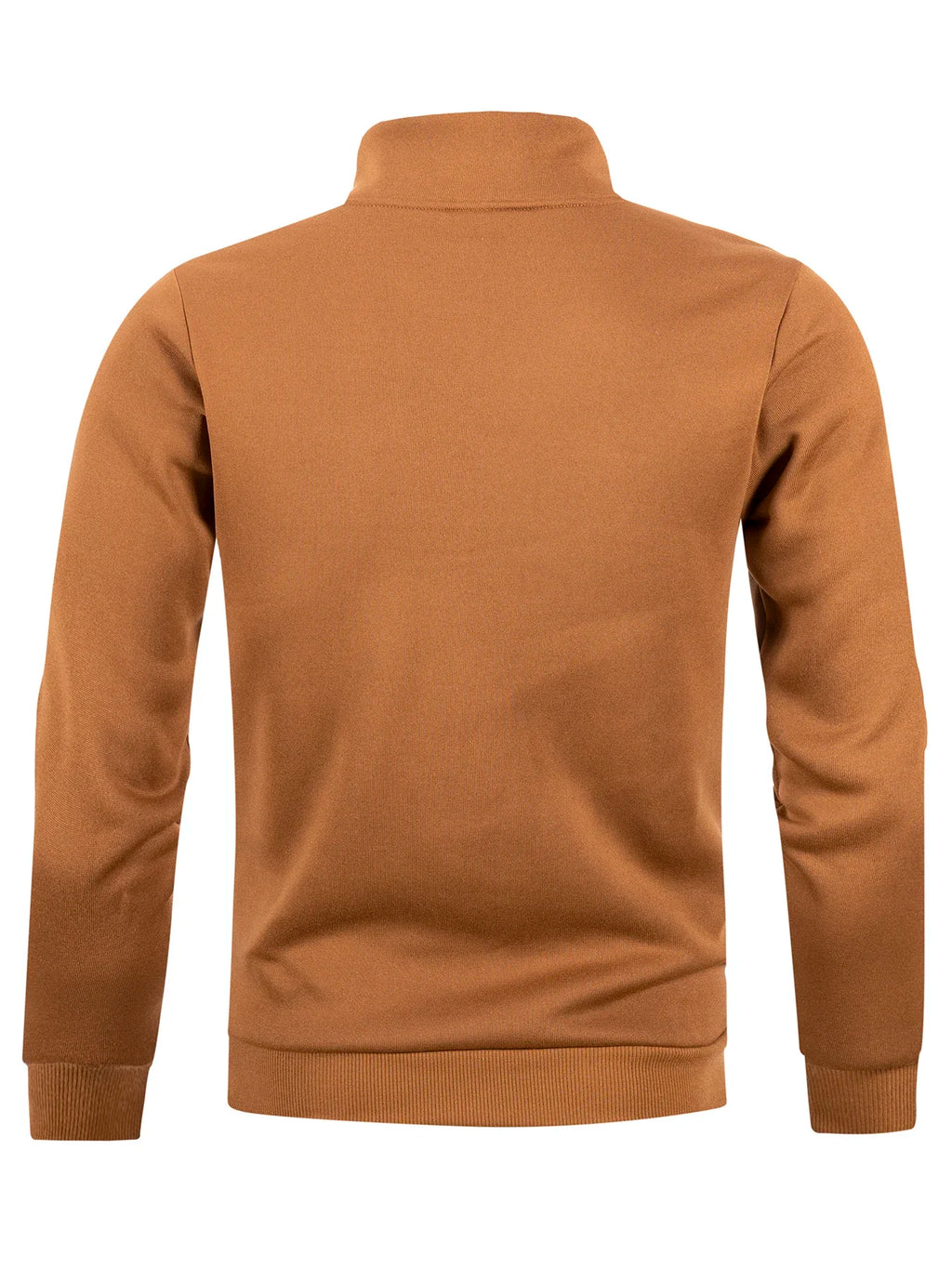 Otoño hombres cremallera pulóver cuello alto suéteres cálidos Color sólido manga larga moda masculina Casual sudadera diaria Top