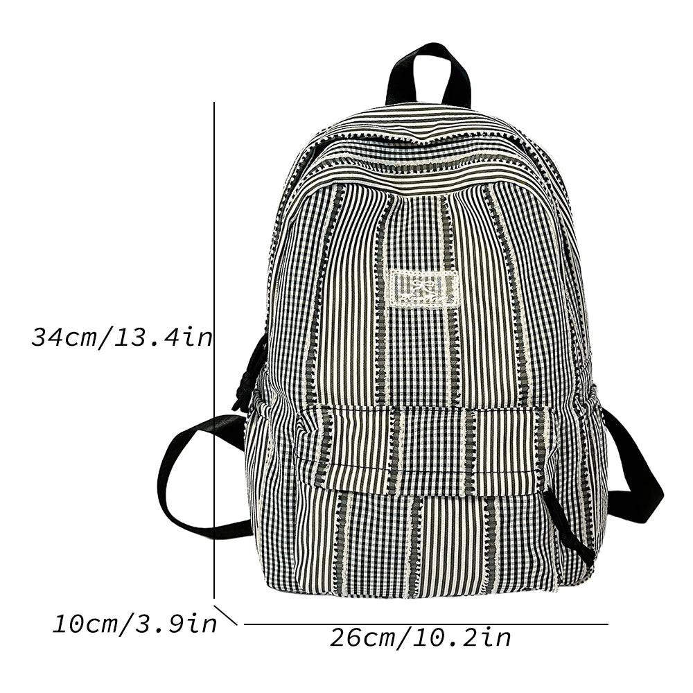 Mochila Escolar para Adolescentes con Rayas Pastel, Suave y Liviana