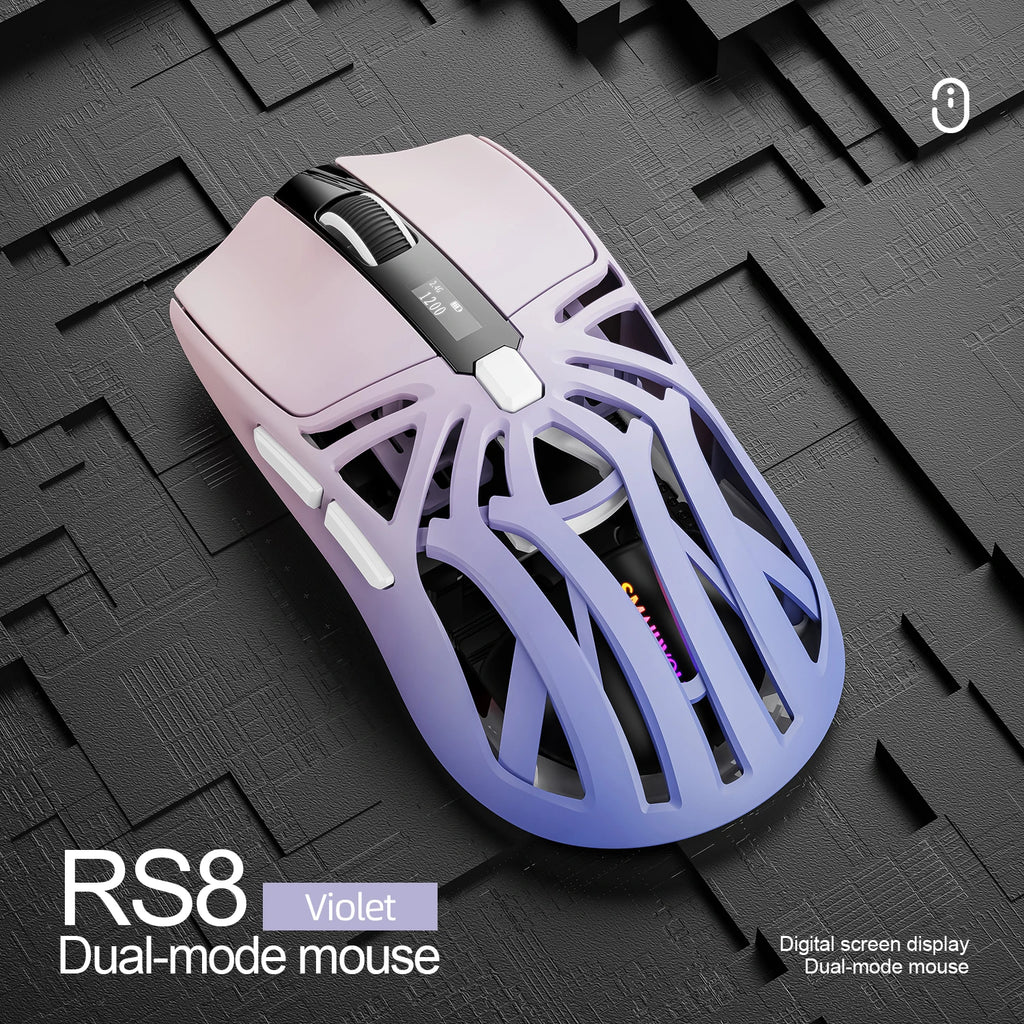 Ratón Bluetooth SMAILWOLF RS8 1000Hz, 10000dpi, conexión de tres modos, ratón macro ligero para juegos, ordenador portátil