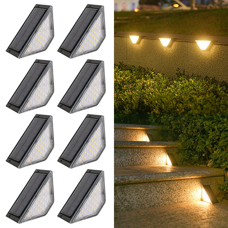8 Luces LED Solares para Escaleras Exteriores Impermeables
