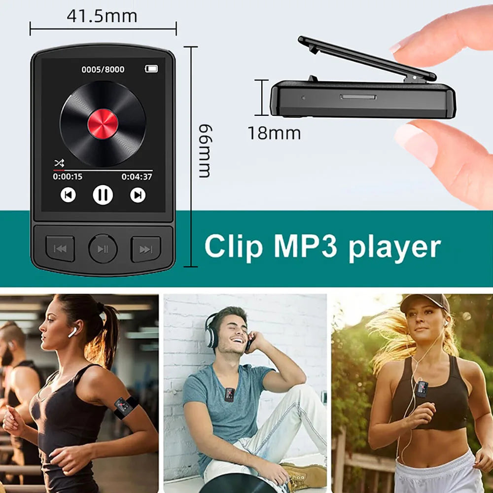 Walkman Deportivo MP3 Bluetooth 5.0 con Radio FM y Pantalla 1.8"