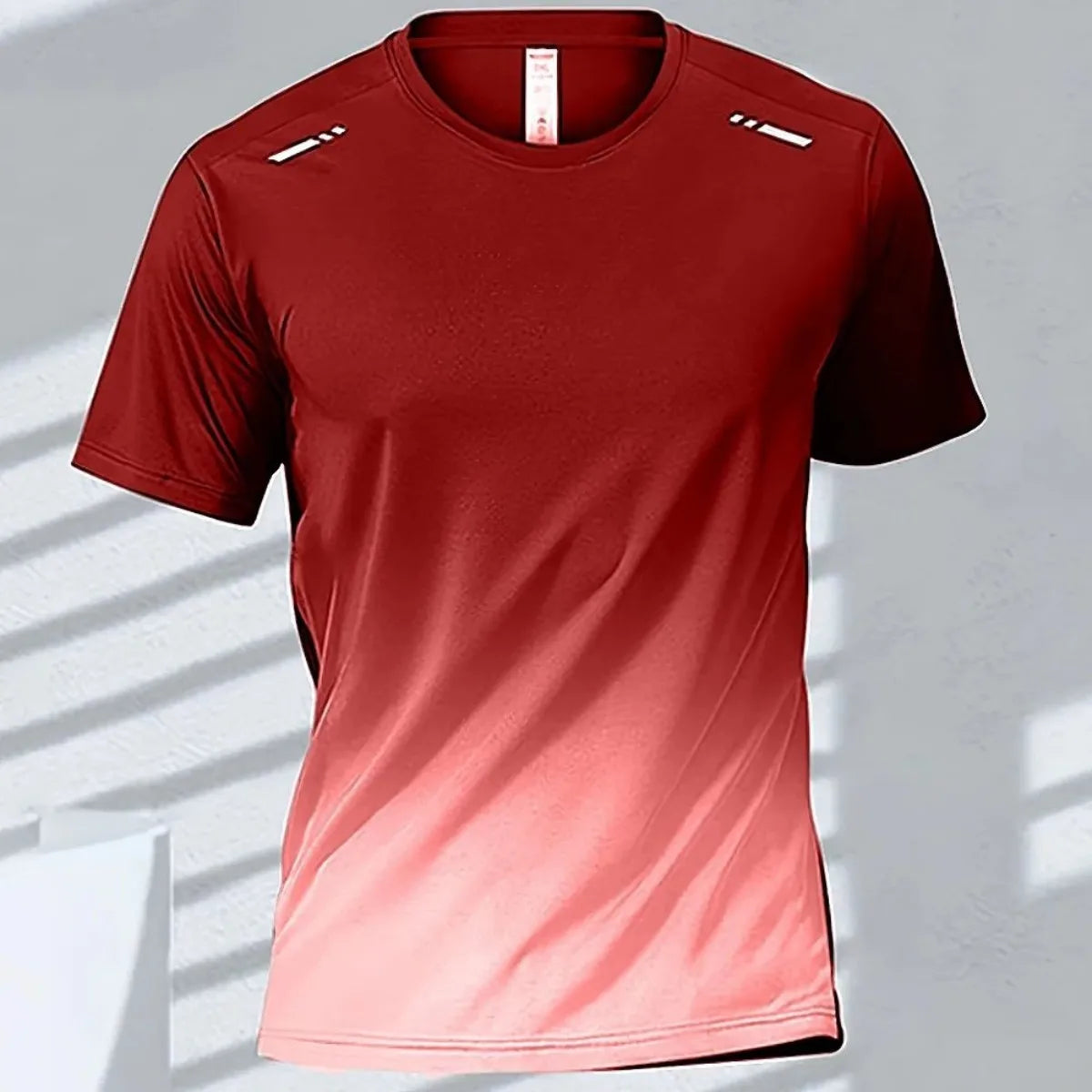 Camiseta Degradada para Hombre, Cuello Redondo, Secado Rápido