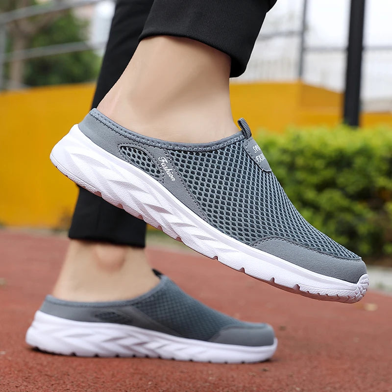 YRZL Zapatos Casuales Hombres Verano Medio Zapatos Zapatillas Diapositivas Slip on Zapatos Hombres Malla Transpirable Suave Cómodo Zapatillas para Hombres