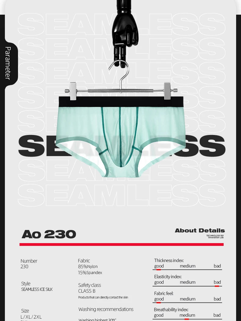 Ropa interior con separación de cordón espermático para hombre, bolsa para escroto de venas, calzoncillos de cuatro esquinas, boxers sexys curvos